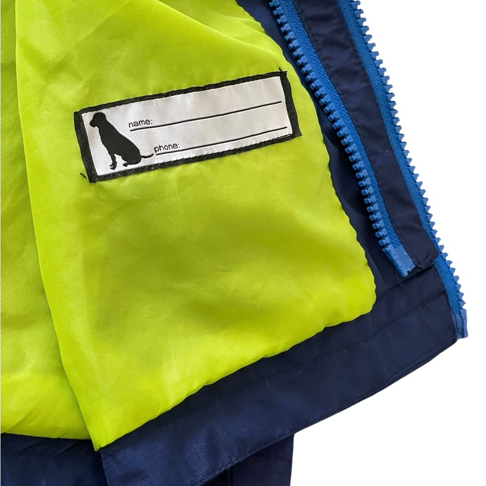Eddie Bauer Boys Blue and Green Raincoat full zip with Hood Size S (7/8) - Picture 11 of 16